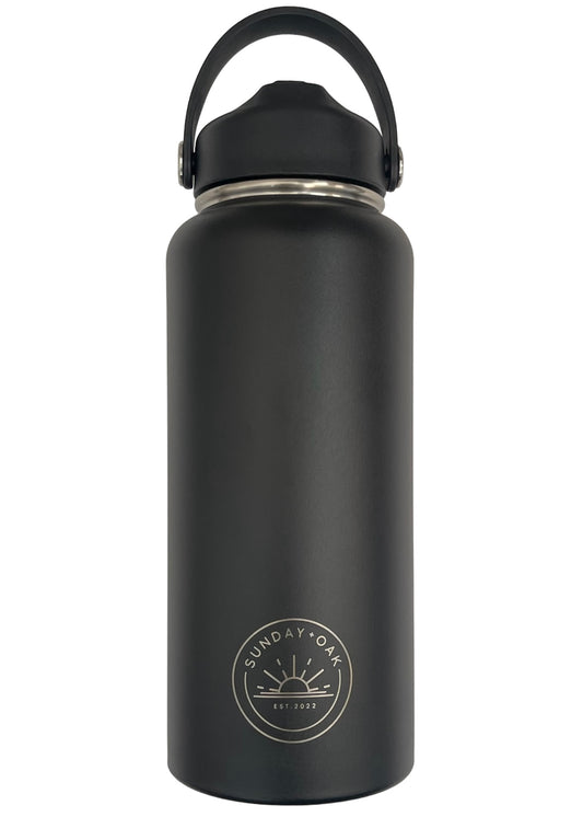 1L Insulated drink bottle featuring a straw lid and sturdy handle, available in multiple colors