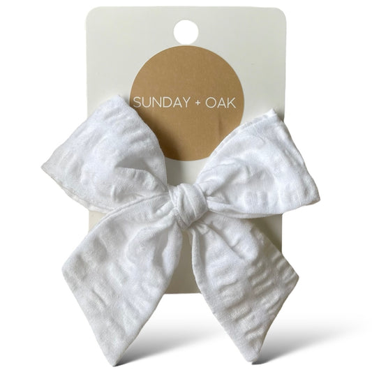 Christmas Hair Bow - White