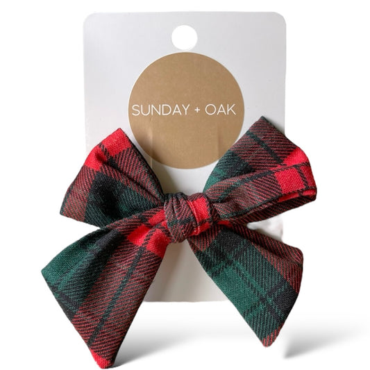 Christmas Hair Bow - Plaid